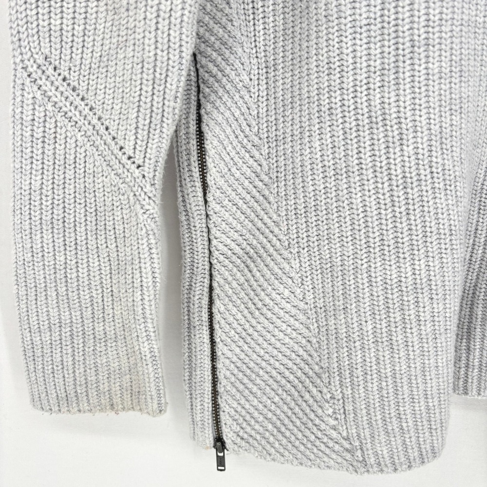 Cabi Gray Minimalist Cozy Ribbed V Neck Side Zip Sweater Capsule Womens S - Picture 4 of 8